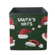 Christmas Santa Hat On Green Background Storage Bin Storage Cube