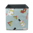 Christmas Snowman Candy Cane Holly Berries And Sock Storage Bin Storage Cube