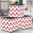 Colorful Christmas Balls And Festive Red Bows Snowflakes Storage Bin Storage Cube