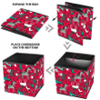 Doodle Unicorn Wear Scarf Snowflake Pattern Red Theme Storage Bin Storage Cube
