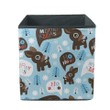 Christmas With Winter Adorable Reindeer On Blue Storage Bin Storage Cube