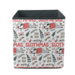 Lovely Sleeping Sloth Winter Cozy Christmas Background Storage Bin Storage Cube