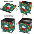 Christmas Socks With Plant On Pine Green Background Storage Bin Storage Cube