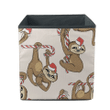 Christmas Funny Sloths In A Santas Hat On A Lollipop Storage Bin Storage Cube
