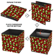 Red And Green Christmas Socks On Brown Background Storage Bin Storage Cube