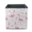 Christmas Flamingo Wearing Christmas Hat And Confetti Storage Bin Storage Cube