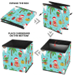 Happy Sloth With Gift And Cute Christmas Cactus Storage Bin Storage Cube
