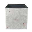 White Gray Pine Twigs Red Berries Snowflakes Hand Drawn Storage Bin Storage Cube