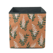 Painted Berries Field Green Leaves On Orange Tartan Background Storage Bin Storage Cube