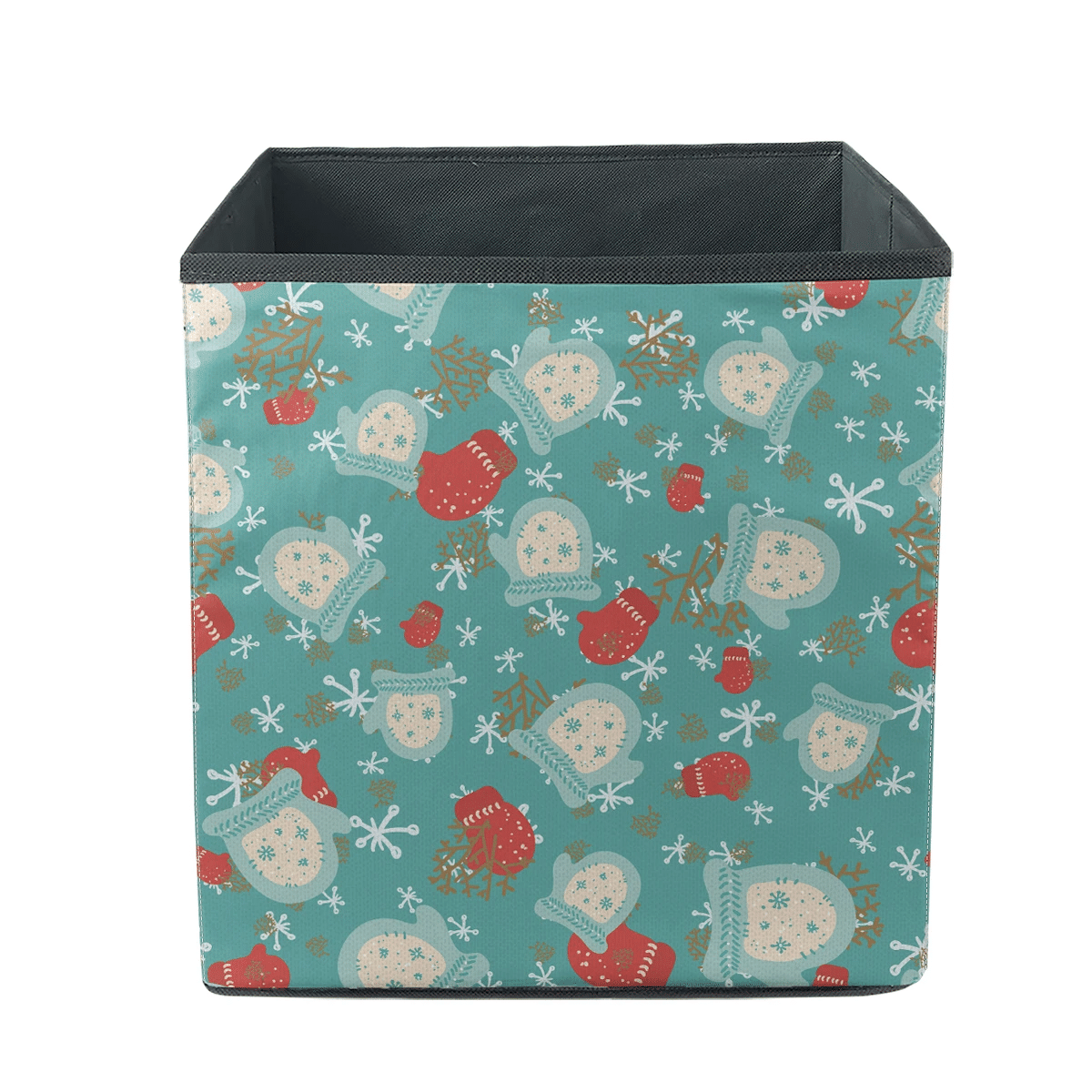 Special Decorative Christmas With Snowflakes Mittens And Tree Branches Storage Bin Storage Cube