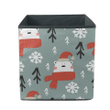 Christmas Trees Snowflakes And Bear In Scarf Storage Bin Storage Cube