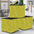 Modern Outline Pattern In The Shape Of Mittens Green Background Storage Bin Storage Cube