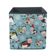 Christmas Funny Cow Calves And Snowflakes Storage Bin Storage Cube