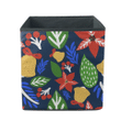 Hand drawn Red Poinsettia Floral And Christmas Bell Storage Bin Storage Cube