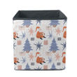 Festive Bright Pattern With Santa Christmas Tree And Gifts Storage Bin Storage Cube