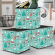 Christmas Tees Santa Claus Snowman And Deers Storage Bin Storage Cube