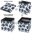Dark Blue Xmas Ball With Hand Drawn Elements Storage Bin Storage Cube