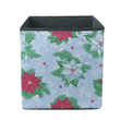 Red Poinsettia Christmas Tree Branches And Snow Storage Bin Storage Cube
