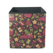 Cute Christmas Icons Including Stars Holly Berries Red Trucks And Trees Storage Bin Storage Cube