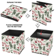 Holly Jolly Leaf And Berries On White Background Storage Bin Storage Cube