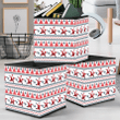 Knitted Christmas And New Year Pattern Of Santa Claus And Trees Storage Bin Storage Cube