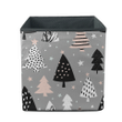Black Pink And White Christmas Trees On Gray Background Storage Bin Storage Cube