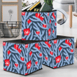 Illustrated Blue Spruce And Red Gift Boxes Pattern Storage Bin Storage Cube
