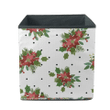 Red Poinsettia Bouquets Green Leaves And Christmas Berries Storage Bin Storage Cube