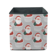 Cute Santa Cupcake On Light Grey Background Christmas Themed Design Storage Bin Storage Cube