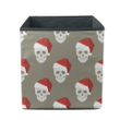 Christmas Cartoon Skeleton With Santa Skull Storage Bin Storage Cube