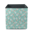 Christmas Socks With Small Hearts On Mint Color Background Storage Bin Storage Cube