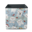 Playful White Bear Cartoon With Red Gloves Storage Bin Storage Cube