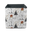 Merry Christmas Abstract With Bear In Red Santa Hat Storage Bin Storage Cube
