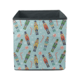 Multicolored Nutcrackers And Candies On Blue Background Storage Bin Storage Cube
