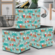 Winter Christmas Colorful Mountains And Tree Storage Bin Storage Cube