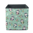 Christmas Cute Penguin And Colorful Typography With Snow Storage Bin Storage Cube