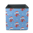 Christmas Themed Pattern Santa Claus Hat Mittens And Scarf Storage Bin Storage Cube