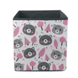 Christmas Theme With Bears And Trees In Pink Gray Storage Bin Storage Cube