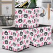 Christmas Theme With Bears And Trees In Pink Gray Storage Bin Storage Cube