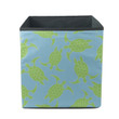 Green Turtle Icon On A Blue Background Storage Bin Storage Cube