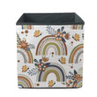 Vintage Flowers Butterflies And Ethnic Rainbow Pattern Storage Bin Storage Cube