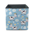 Cartoon Cow And White House On Blue Storage Bin Storage Cube