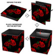 Wonderful Scarlet Red Roses With Green Leaves Art Pattern Storage Bin Storage Cube