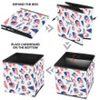 Words And Numbers Of 4th July Filled With Ameican Flag Pattern Storage Bin Storage Cube