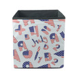 Words And Numbers Of 4th July Filled With Ameican Flag Pattern Storage Bin Storage Cube