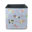 Cute Dogs Wearing Clothes On Blue Storage Bin Storage Cube