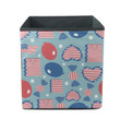 Shopping Paper Bag With Heart And Balloon In Flag Pattern Storage Bin Storage Cube
