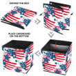 Cracked Color Painting Patriotic Stars America Pattern Storage Bin Storage Cube
