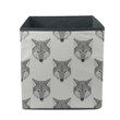 Geometrical Monochrome With Stylized Heads Of Wolf Storage Bin Storage Cube