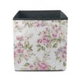 Vintage Light Pink Roses Green Leaves Vivid Garden Design Storage Bin Storage Cube